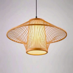 Abat-jour en bambou artisanal, lampe suspendue tissée, couverture de lampe, lustre pour intérieurs bohèmes, décoration intérieure, fabriqué au Vietnam - Product Image 3