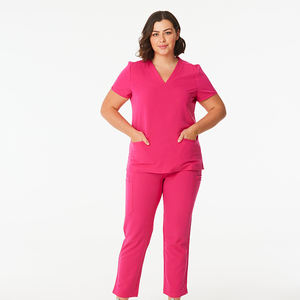 Uniforme Médico Personalizado de Manga Corta con Múltiples Bolsillos, Cuello en V, Transpirable, Tallas Grandes, Unisex, Tejido de Punto, Precio de Fábrica, Venta al Por Mayor - Product Image 1