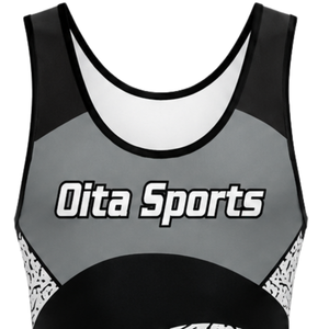 Men Black Gray Sublimated Wrestling Singlet Polyester <b>Athletic</b> Sports Uniform Sleeveless Wrestling Training Match Wear Clothing - Product Image 3