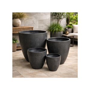 Pots à fleurs en fibre de verre durables, légers, écologiques, prix de gros, plusieurs tailles, pots de jardin ronds - Product Image 1