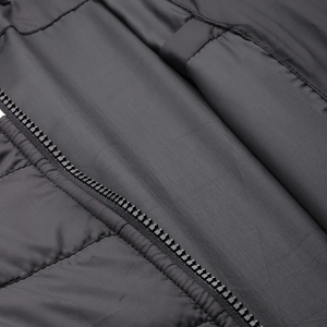 Men's Color Block Puffer <b>Jacket</b> Stand Collar Zipper Closure Casual Winter Outerwear Thick Polyester Wadding Regular Length - Product Image 3