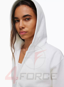 Sweat à capuche zippé intégral pour femme, en molleton de coton 500 GSM, ultra épais, lourd, pour l'hiver, style streetwear, fabrication OEM sous marque privée - Product Image 4