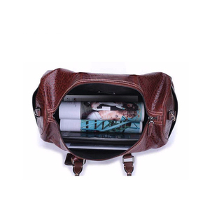Bolsa de Viaje de Cuero Genuino con Patrón de Cocodrilo para Hombre, 36-56L, Cierre de Cremallera, Asa Superior, Forma Rectangular - Product Image 5