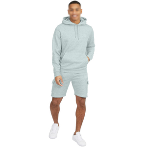 Conjunto de 2 Piezas de Sudadera con Capucha y Pantalones Cortos Casuales para Hombre, Diseño Único Totalmente Personalizado, Alta Calidad, Transpirable, Otoño 2026 - Product Image 1