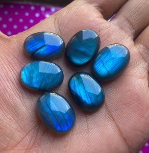Pierre précieuse ovale en labradorite bleue naturelle, cabochon, pierre non montée pour la création de bijoux, fournisseur en gros de bijoux faits à la main - Product Image 4