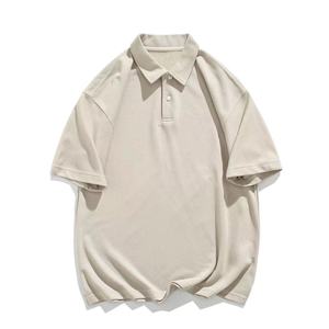 Polo de Algodón de Color Sólido para Hombre, Talla Grande, Manga Corta, Estilo Oxford Informal, Blanco, Azul Marino, Beige, Negro - Product Image 5