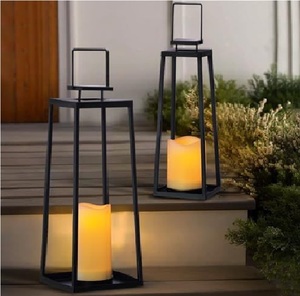 Farol Metálico Alto Rústico Plateado con Portavelas para Decoración del Hogar, Uso en Exteriores, Diseño Duradero - Product Image 3