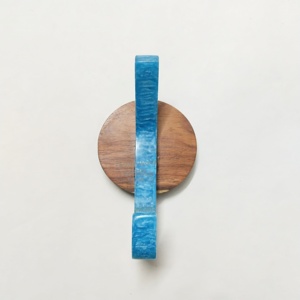 Artisan Wooden <b>Wall</b> <b>Hook</b> with Glossy Blue Resin <b>Hook</b> Luxury Decorative Resin <b>Wall</b> <b>Hook</b> <b>for</b> Bedroom Entryway Coat and <b>Key</b> hanging - Product Image 5