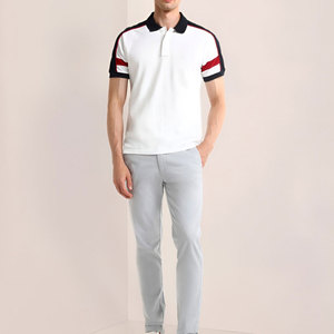 Camiseta de Manga Corta para Hombre, Estilo Casual, Corte Regular, Tejido de Algodón Transpirable, Diseño Color Block en la Parte Delantera, Secado Rápido - Product Image 6