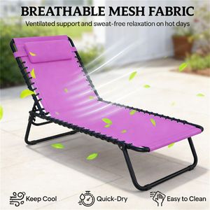 <b>Purple</b> Folding Lounge <b>Chair</b> Outdoor Sun Lounger <b>Chair</b> - Product Image 3