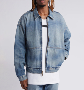 Mens Vintage <b>Denim</b> <b>Jacket</b> Trendy Casual Outerwear Street Style Fashion <b>Lightweight</b> Daily Wear Coat with Front Logo Winter - Product Image 1