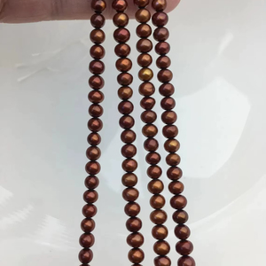 Perlas de Agua Dulce Marrones AAA de 5-6mm, Forma de Patata, Tono Natural, Perlas Sueltas para Joyería, Estilo de Diseñador, Venta al Por Mayor - Product Image 1