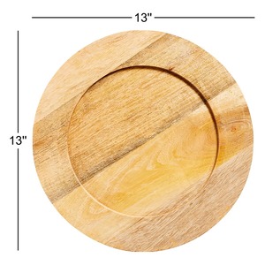 <b>Wooden</b> Charger Plate Service Plate Suitable For <b>Dining</b> <b>Table</b> Natural <b>Rustic</b> Serving Base And Elegant <b>Table</b> Setting Kitchen Decor - Product Image 2