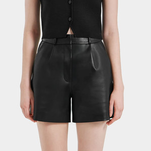 Hot Sale <b>Women</b> <b>Leather</b> <b>Shorts</b> with Side Pockets Premium Quality Solid Color Casual Wear Ladies <b>Leather</b> <b>Shorts</b> For Adults - Product Image 1