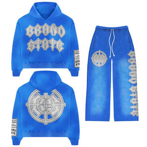 ชุดวอร์มผ้าฝ้ายสีดำสำหรับผู้ชาย ดีไซน์ใหม่ ปี 2025 |   ชุดวอร์มซิปแบบมีลายปักแบบดิสเทรสสั่งทำพิเศษ |   คุณภาพสูง - Product Image 3