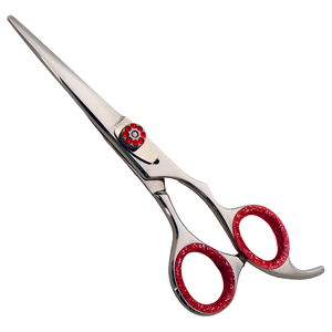 Tijeras de salón de corte de pelo de acero inoxidable hechas a mano profesionales Borde de maquinilla de afeitar recto con tijeras de barbero de tornillo elegante colorido - Product Image 1