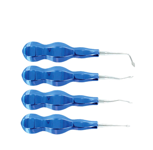 Élévateurs dentaires manuels courbés en titane doré de la série Signature, personnalisables, pour extraction et luxation, approuvés CE Classe I - Product Image 3