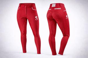 Pantalones de equitación para mujer al por mayor, de cintura alta, con botones frontales, largos, con agarre de silicona, diseño personalizado, ropa para montar a caballo - Product Image 6