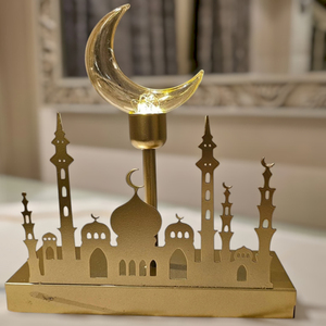 Fournisseurs en gros : Ornement de minaret islamique en métal, style tour islamique vintage, texture martelée, couleur argent - Product Image 4