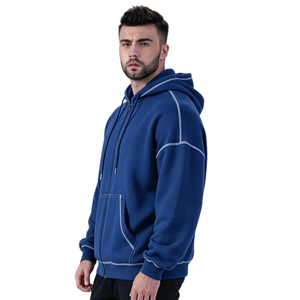 Vente en gros de sweats à capuche en coton surdimensionnés pour hommes, avec des modèles à coupe décontractée et des modèles de style skate pour les détaillants américains - Product Image 3
