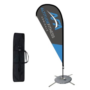 Bandera de Pluma en Forma de Lágrima, Verde, Poliéster, Impresión Digital, Impermeable, Portátil, con Mástil de Aluminio, para Exteriores, Promocional - Product Image 2