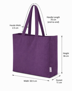 Custom Recycled Polycotton Tote Bag 220 GSM Large Shopping Bag with Self Handles Wholesale Promotional Manufacturer Exporter B2B - Product Image 4