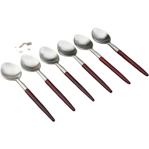 Cuillère moderne en acier inoxydable finition argentée adaptée à la cuisine et à la collection de vaisselle - Product Image 1