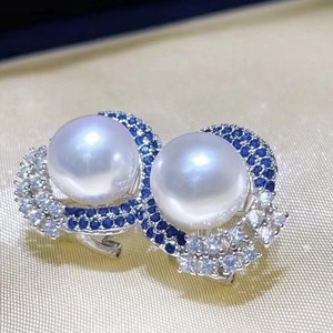 Pendientes de Botón de Plata de 9 mm con Diseño de Gota de Agua y Perla Natural, Estilo Delgado, con Ligeras Imperfecciones - Product Image 2