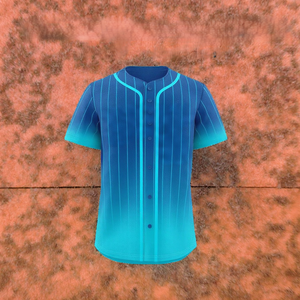 Men's Baseball Jersey Short Sleeve Striped Black Gray Gradient Sublimated Moisture Wicking Regular Fit Button Front - Product Image 5