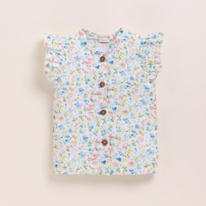 Ensemble de mousseline biologique de qualité supérieure Vêtements de printemps à imprimé floral pour bébé - Product Image 2