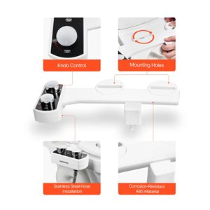 Accesorio de Bidé con Doble Boquilla Retráctil para Inodoro, Asiento de ABS No Eléctrico con Presión de Agua Ajustable, Fácil de Instalar - Product Image 6