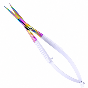 Ciseaux courbes de 5 pouces en acier inoxydable pour la précision, la mise en forme et la coupe des sourcils et des cils, idéal pour la broderie et les travaux de précision. - Product Image 2
