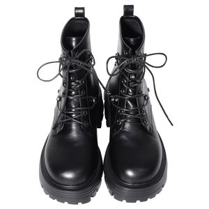 Botines de Plataforma con Cordones Negros para Mujer, Tacón Grueso de 6.5 cm, Resistentes al Agua, de Piel Sintética Elástica, Venta al Por Mayor - Product Image 5