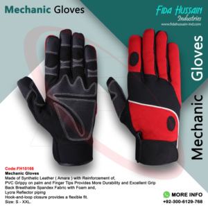 Guantes mecánico de cuero sintético de agarre de calidad mejorada de Pakistán Guantes mecánicos de la mejor calidad con PVC Grippy Palm Guantes - Product Image 5