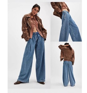 Ladies' Mid Waist Regular Fit Breathable Distressed Jeans with Patchwork Design Spring Season Full Length Denim Pants - Product Image 3