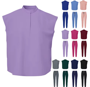 Blusa Médica sin Mangas para Mujer, Cuello Mandarín, Ligera y Transpirable, Uniforme de Enfermera, Ropa de Trabajo para Clínica Dental 2026 - Product Image 1