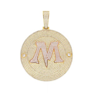 Colgante Personalizado de Plata 925 con Letra M, Diseño Elegante, Chapado en Plata, Moissanita, Estilo Hip Hop, Joyería Unisex LUXESHINE - Product Image 1