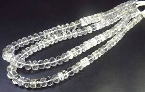 Perles de pierres précieuses en cristal naturel transparent de haute qualité, brin de 12 pouces, forme Rondelle, facettées, percées au centre, 6-7mm, Gemmes Valley Pendant - Product Image 3