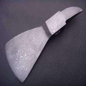 Custom Handmade Industrial Grade Double Blade <b>Axe</b> Head with Damascus Steel <b>Wood</b> Handle Leather Sheath - Product Image 1