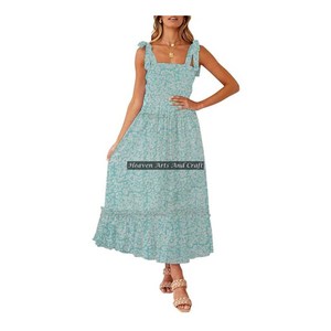 Vestido túnica de tirantes finos con estampado étnico para mujer, ropa africana nueva, moda de verano, algodón. - Product Image 6