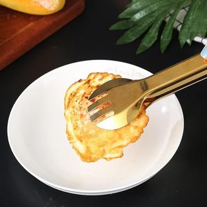 Stainless Steel Gold Noodle <b>Tongs</b> 9 Inch Pasta <b>Tongs</b> with Scalloped Edges Heat Resistant <b>Serving</b> <b>Tongs</b> for Spaghetti - Product Image 2