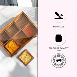 Contenedor de Especias de Madera y Acrílico con Compartimentos Individuales, Apto para Lavavajillas, Grado Alimenticio, para Hierbas y Frutos Secos, de Exportación India - Product Image 5
