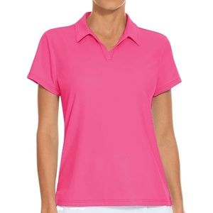 Camiseta de Lona Tejida Informal de Primera Calidad para Mujer, Diseño Personalizado, Mejor Precio, Ropa de Verano, Color Azul, para Golf - Product Image 4