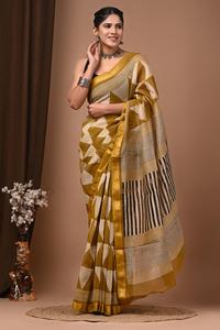 Sari en soie Maheshwari avec bordure élégante en Zari, sari léger de créateur, sari en soie Maheshwari de qualité supérieure pour femmes - Product Image 3