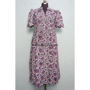 Robe Kangoura 100% coton confortable et élégante pour femmes, fabriquée à la main en Inde, magnifique robe midi confortable pour les fêtes - Product Image 3