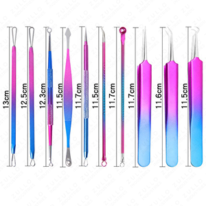 ชุดเครื่องมือกำจัดสิวเสี้ยนสแตนเลสแบบมืออาชีพ 10 ชิ้น สำหรับกำจัดสิวอักเสบ สิวหัวดำ และสิวอุดตัน พร้อมฉลากสั่งทำ - Product Image 5