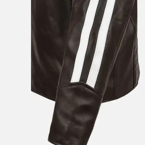 Vintage Casual Men's <b>Synthetic</b> <b>Leather</b> Jacket Crew Neck Waterproof Breathable Eco-Friendly Winter Warm Zipper Closure Front - Product Image 3