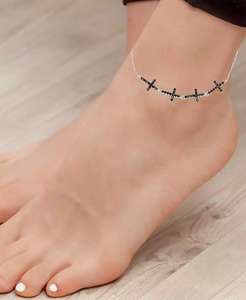 Cavigliera con croci in argento Sterling | Macis's - Product Image 2