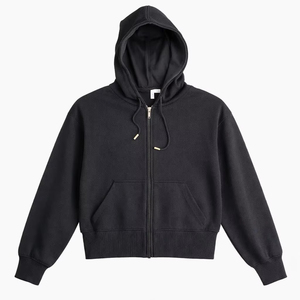 Pull d'hiver sans manches à fermeture éclair pour femme, style décontracté, avec sequins de football et patchs de rugby, sans poche, à capuche - Product Image 4