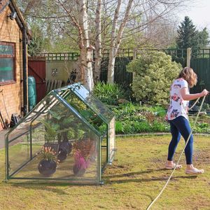 Portatile 71 \ "X 33 \" X 37 \ "serra per giardino esterno Walk-in casa di piante Roll-Up cerniera porta trasparente in PVC copertura facile da montare - Product Image 2